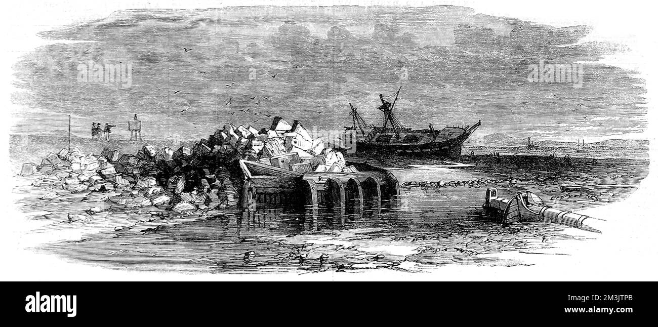 Ruines du phare de Lytham 1863 Banque D'Images