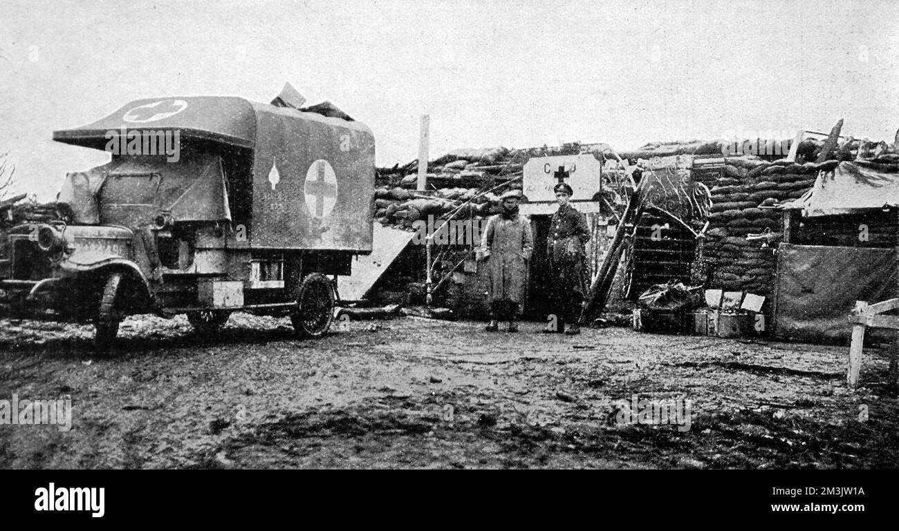Un poste de dressage de la première Guerre mondiale. Banque D'Images