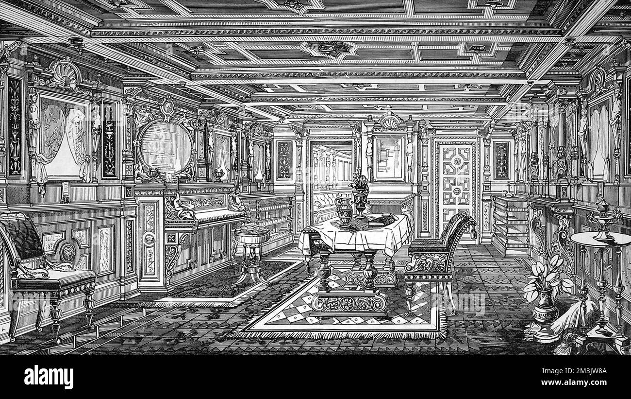 Deck Saloon sur le Royal Yacht, 'Hohenzollern', 1879 Banque D'Images