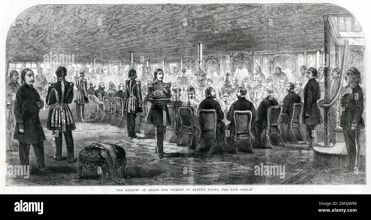 Banquet à bord du 'FAID Gihaad' 1862 Banque D'Images