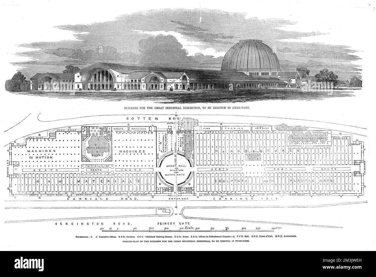 Plans pour le Crystal Palace Banque D'Images