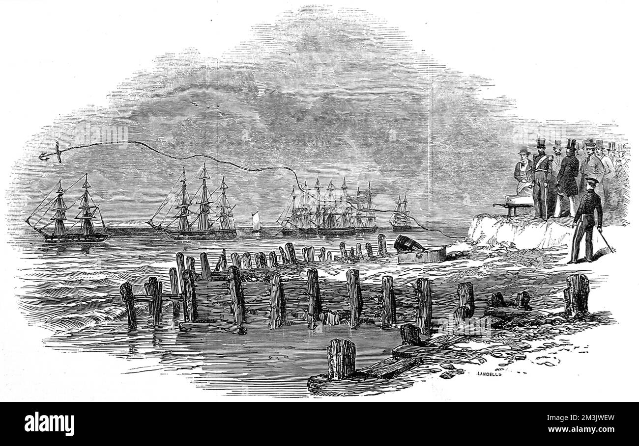Mortier de tir d'ancre du capitaine Jerningham, 1846 Banque D'Images