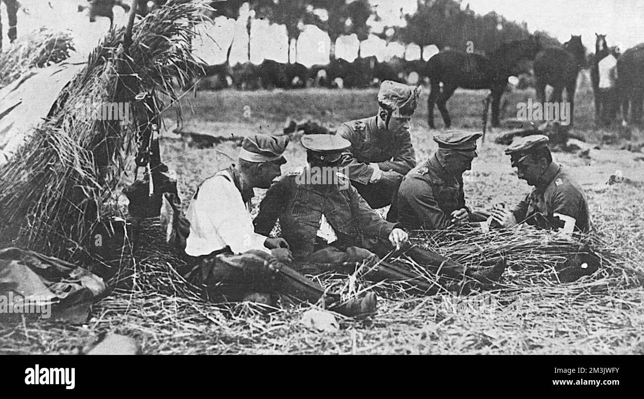Une image en première page de l'illustre War News montrant une image des soldats au Front au cours des premières semaines de la première Guerre mondiale. 1914 Banque D'Images