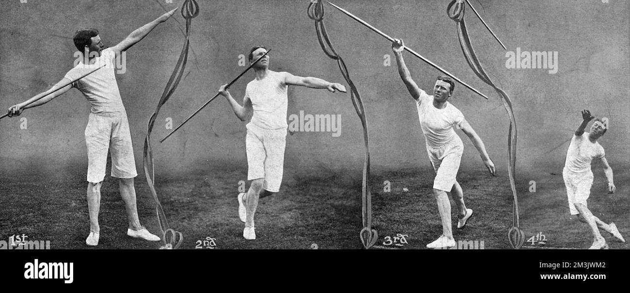 Javelin - Jeux Olympiques, Londres 1908 Banque D'Images