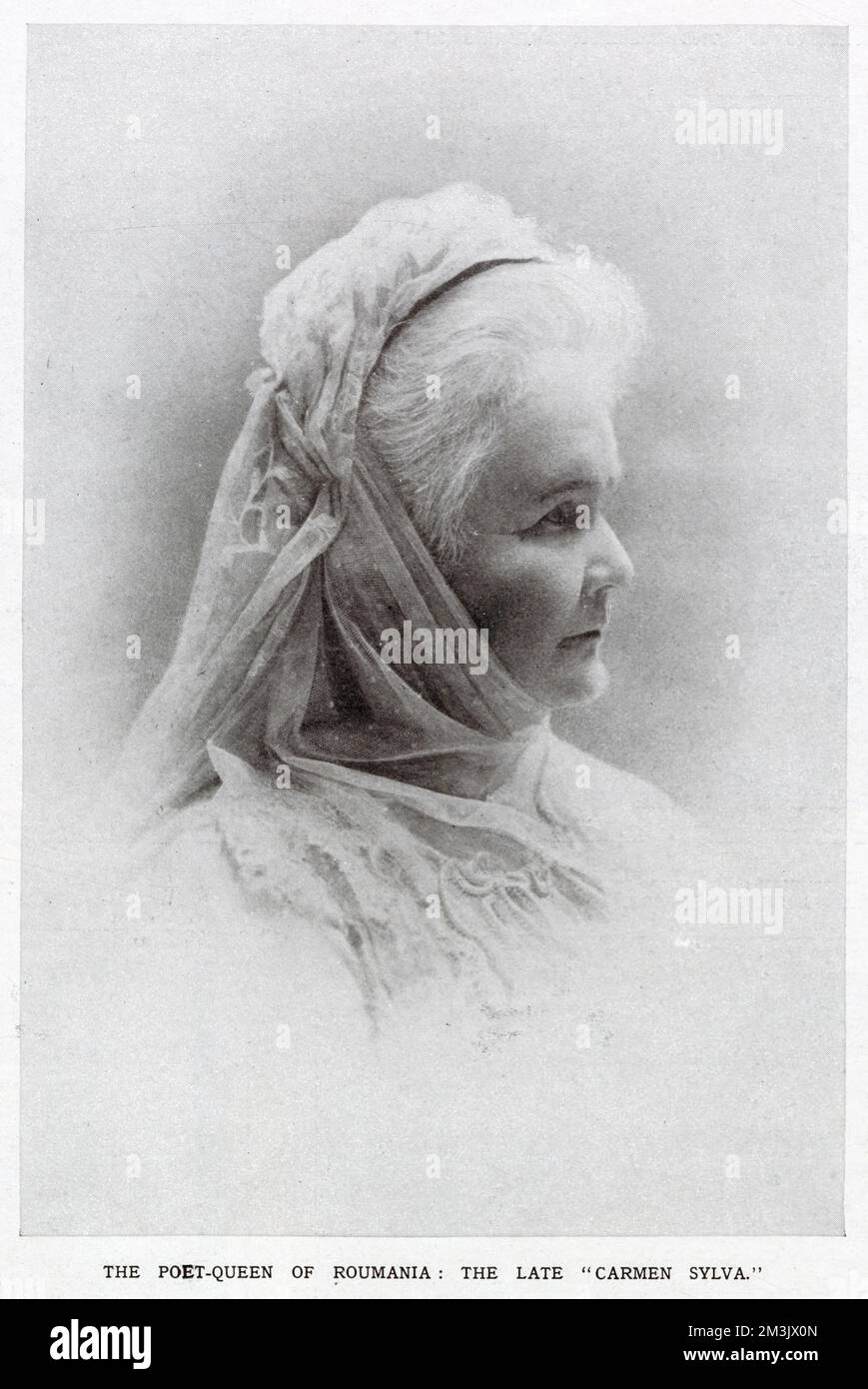 Reine Elizabeth, Dowage, Reine de Roumania (1843 - 1916), épouse du roi Charles de Roumania. En raison de sa grande voix chantante, elle était affectueusement connue sous le nom de Carmen Sylva. Banque D'Images