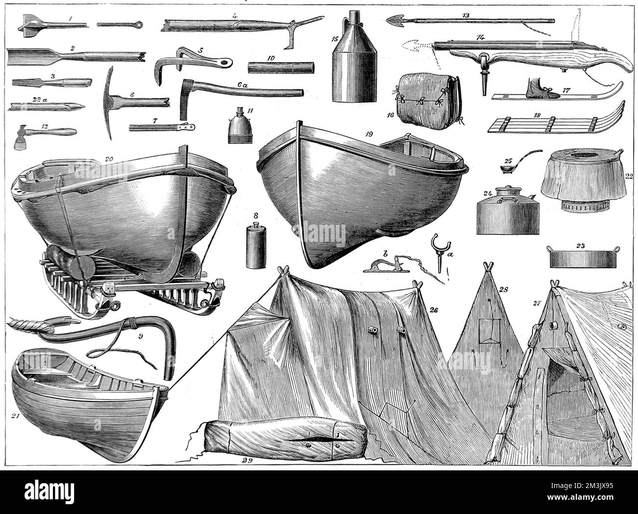 Équipement utilisé dans l'expédition britannique dans l'Arctique, 1875 - 1876 Banque D'Images