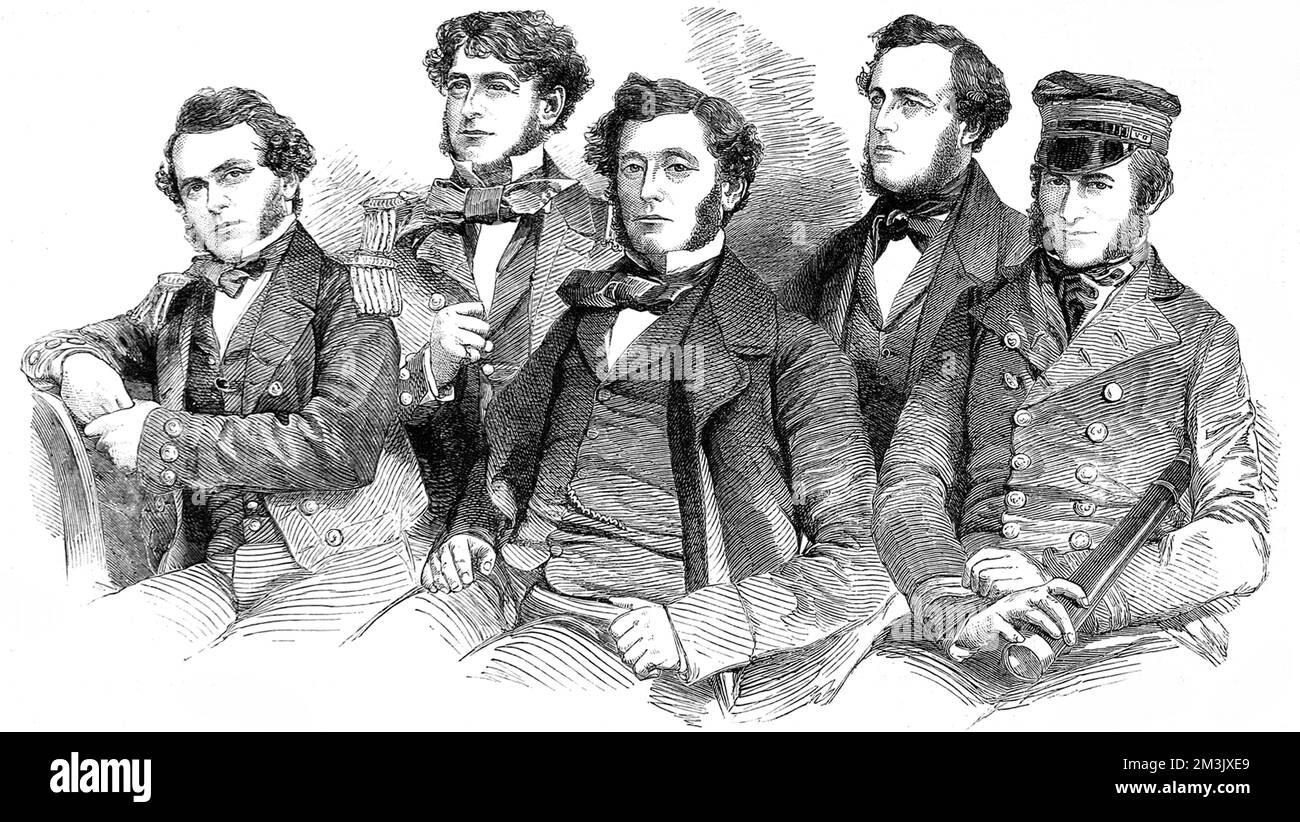 Les officiers de l'Arctic Searching Squadr de Sir Edward Belcher Banque D'Images