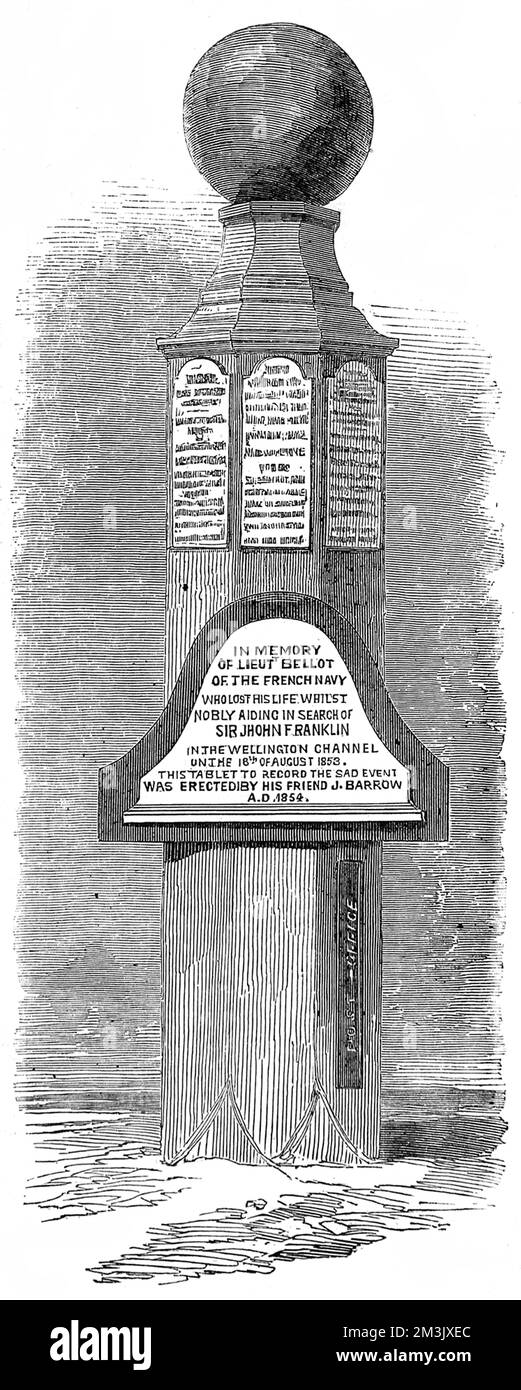 Mémorial au lieutenant Bellot sur Beechey Island 1854 Banque D'Images