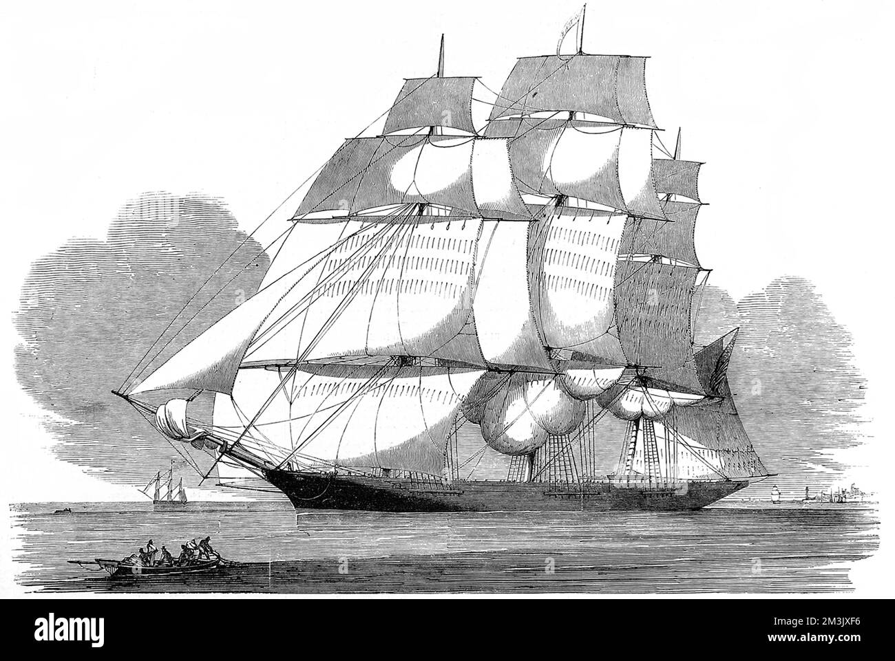 Le bateau American Clipper, « Witch of the Wave », l'estuaire de la Tamise. Ce navire, commandé par le capitaine Millett, a apporté une grande cargaison de thé de Canton à Londres, en un peu moins de quatre mois. Banque D'Images