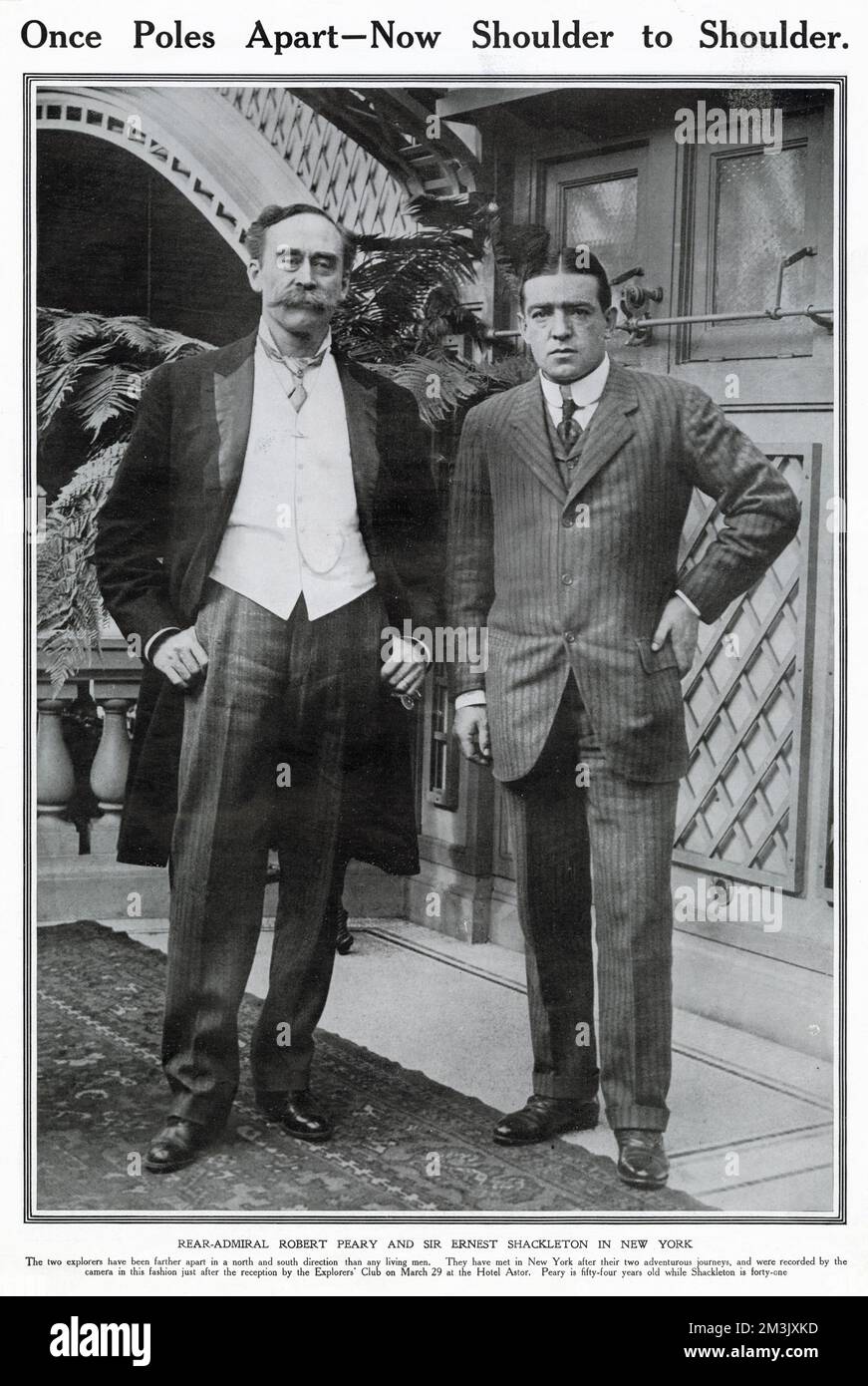Robert E. Peary et Ernest Shackleton, New York 1910 Banque D'Images