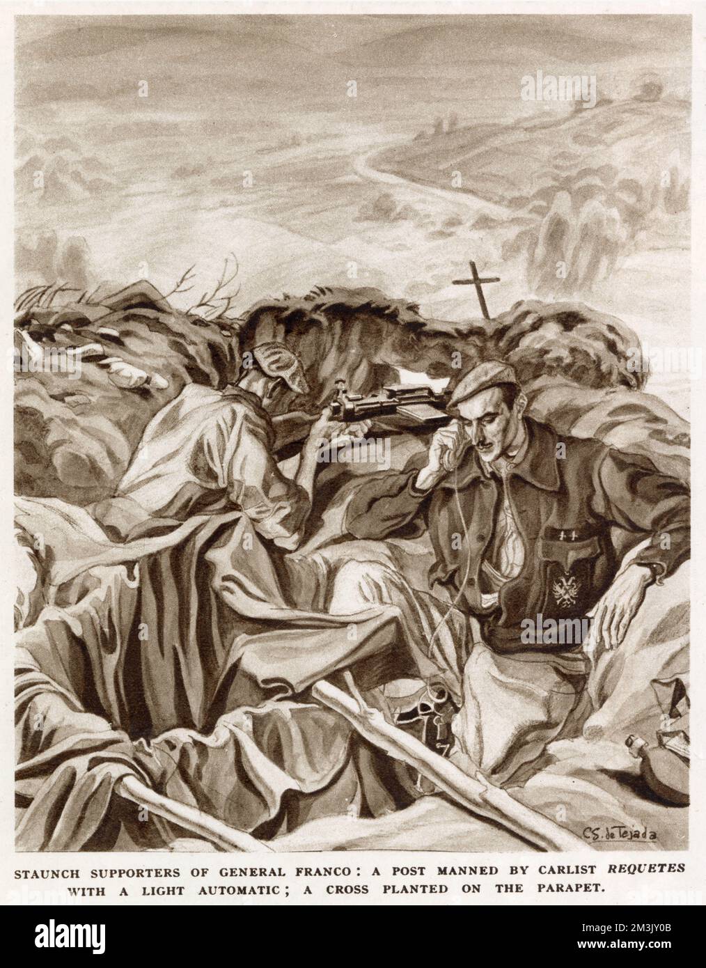 Troupes nationalistes ; Guerre civile espagnole, 1937 Banque D'Images