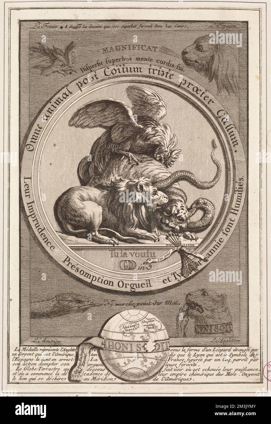 Omne animal post Coitum triste praeter Gallum. Leur imprudence présomption orgueil et tyrannie sont humiliés, politique et gouvernement, relations internationales, animaux, emblèmes nationaux, États-Unis, Histoire, Révolution, 1775-1783 Banque D'Images Omne animal post Coitum triste praeter Gallum. Leur imprudence présomption orgueil et tyrannie sont humiliés, politique et gouvernement, relations internationales, animaux, emblèmes nationaux, États-Unis, Histoire, Révolution, 1775-1783 Banque D'Images