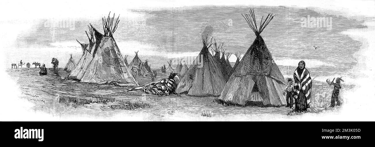 Amérindiens. Un camp Sioux. Banque D'Images
