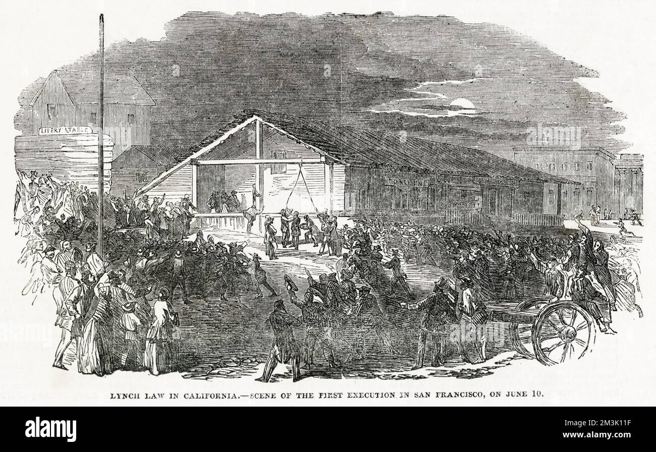 Lynchage à San Francisco, Californie 1851 Banque D'Images