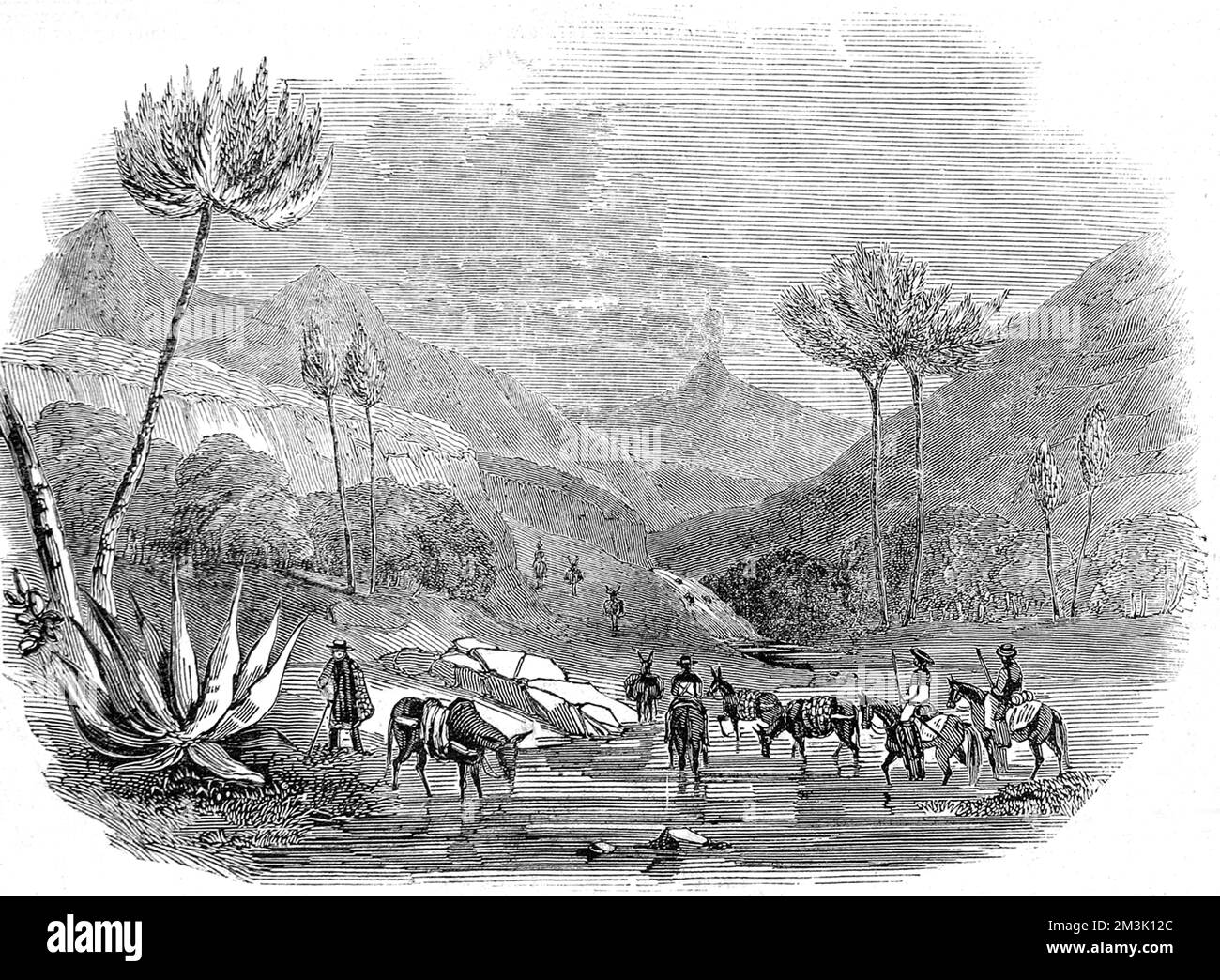 Man's Hand Mountain, Mexique 1846 Banque D'Images