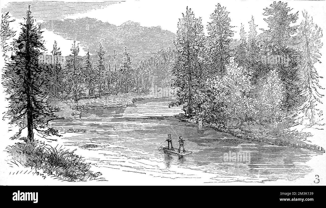 Henry's Fork, rivière Snake, Yellowstone 1883 Banque D'Images