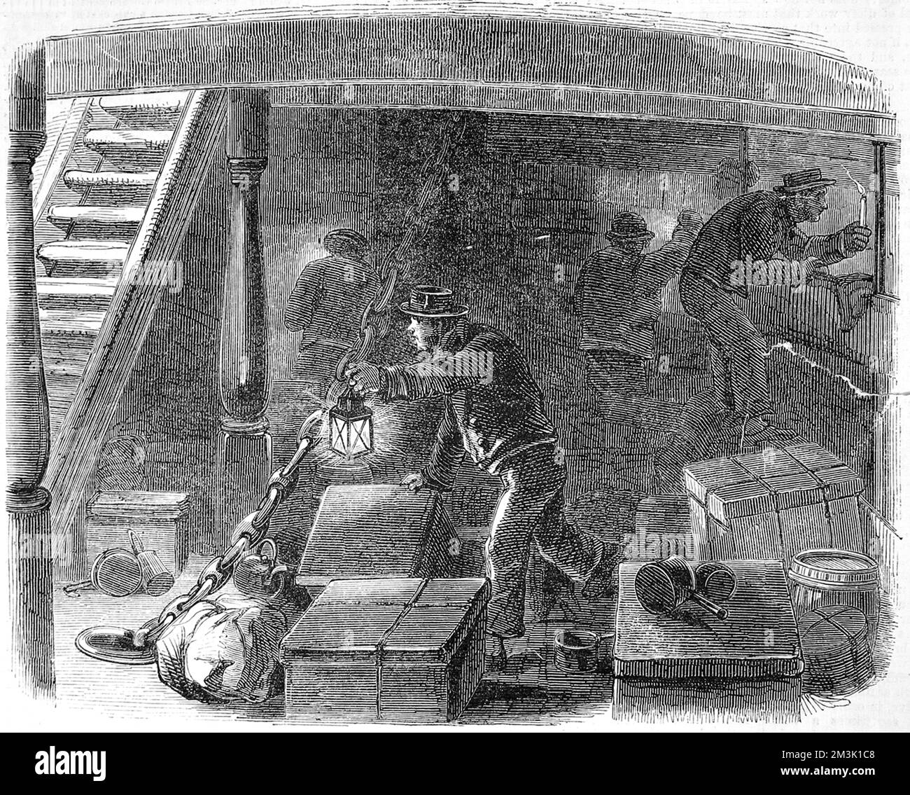 Équipage d'un navire émigré recherchant des passagers avant de partir pour l'Amérique. 1850 Banque D'Images