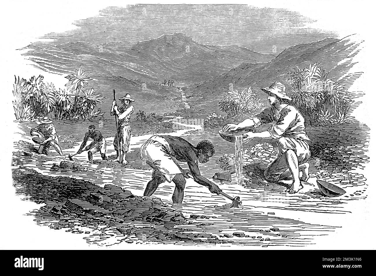 Brésil. Lavage de l'or. Lavage pour l'or Banque D'Images