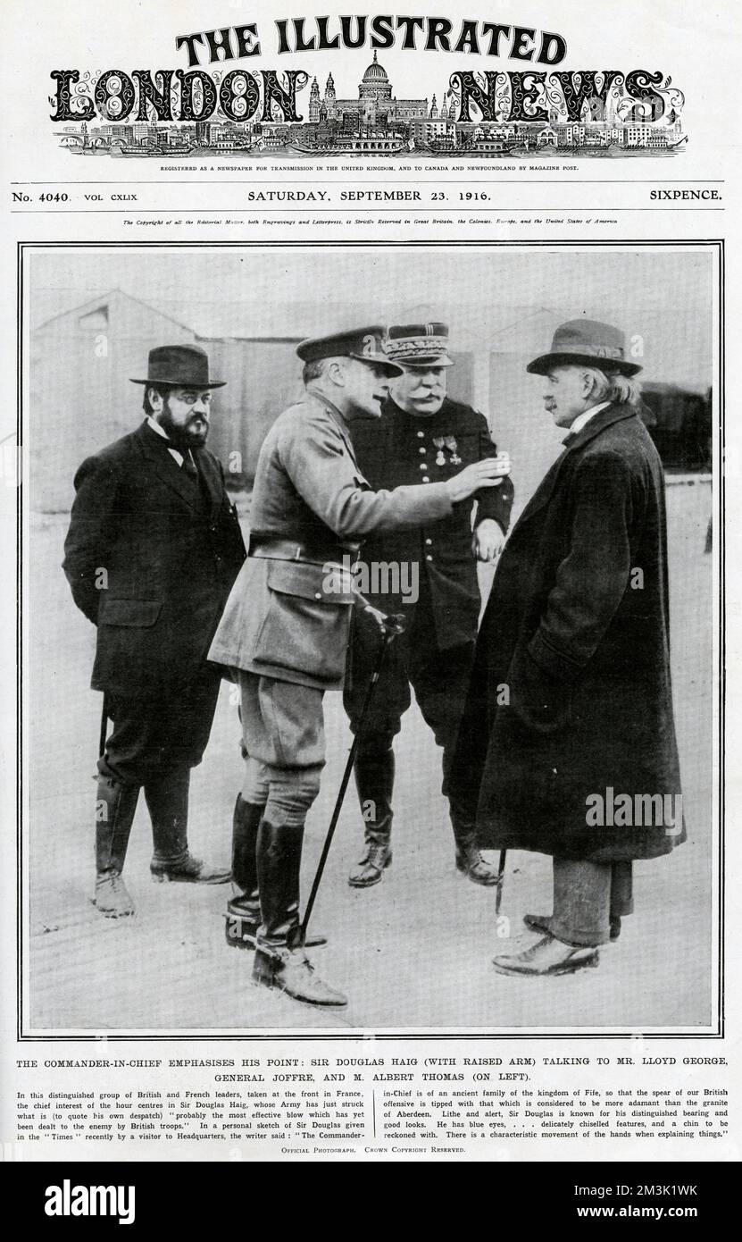 Maréchal Sir Douglas Haig, David Lloyd George, général Banque D'Images
