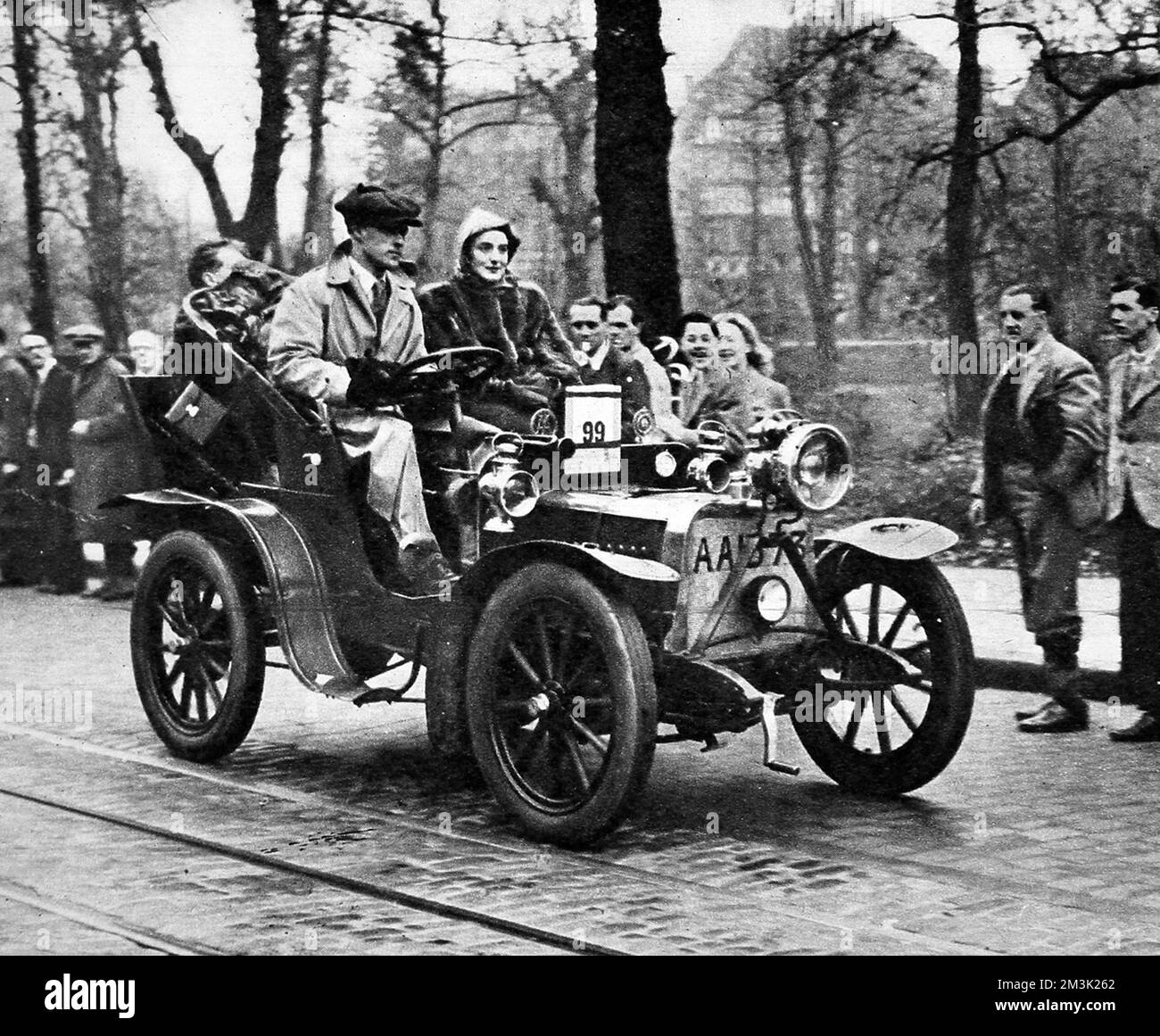Voiture Darracq dans le London au Brighton Rally, 1948. Banque D'Images