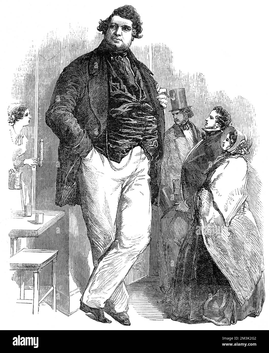 Robert Hales (1813 ou 1820-1863), également connu sous le nom de « Norfolk Giant », qui aurait une hauteur de sept pieds six pouces et pesait 33st, photographié à Londres, 1851. Date: 1851 Banque D'Images