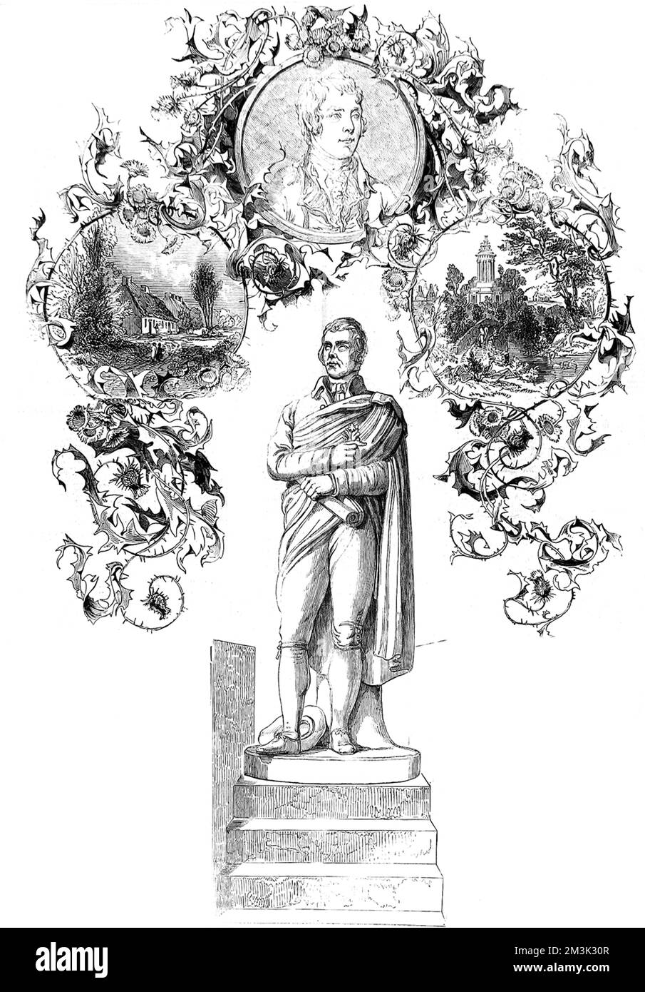 Statue de Robert Burns Banque D'Images