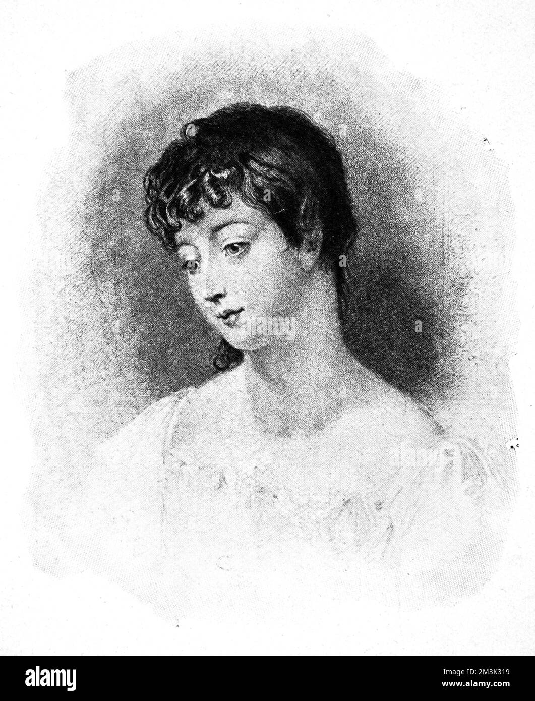 Mary Chaworth (1785 - 1832), femme avec qui George Gordon Byron, Lord Byron, a été infestée dès le jeune âge. Banque D'Images