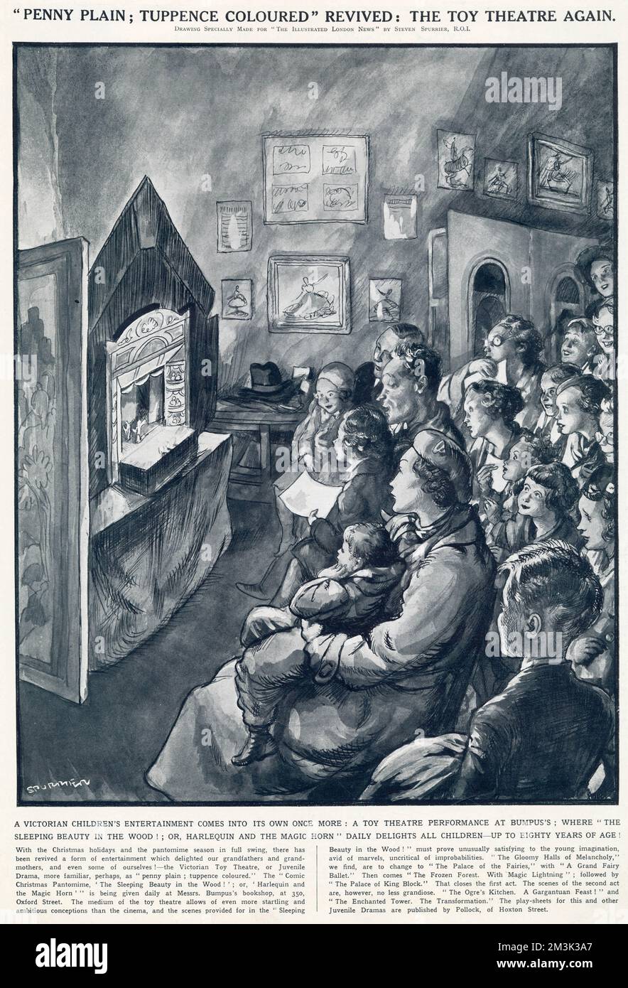 Théâtre de jouets dans la librairie Bumpus, Londres 1935 Banque D'Images