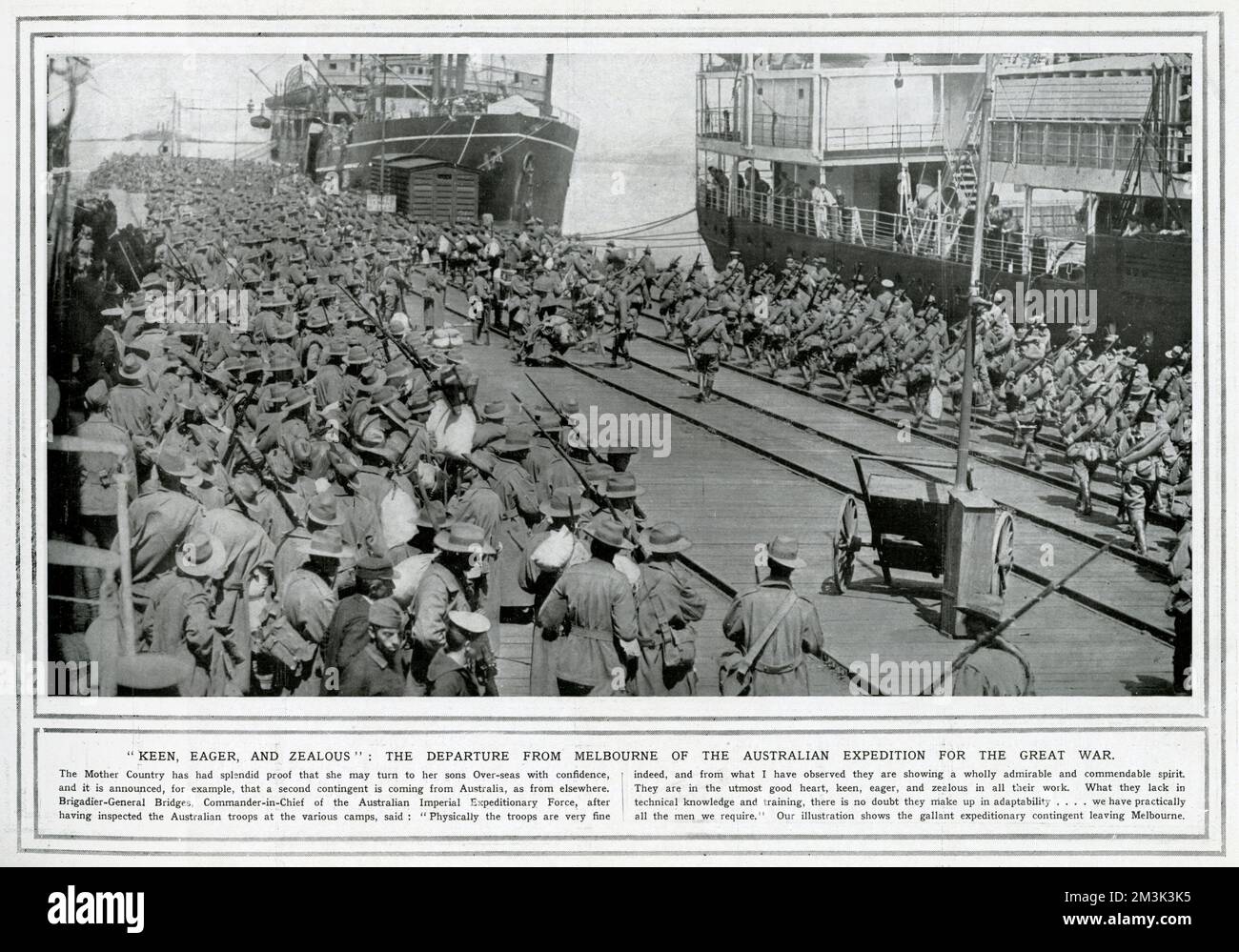 Le départ de Melbourne de l'expédition australienne pour la Grande Guerre. Date: 1914 Banque D'Images