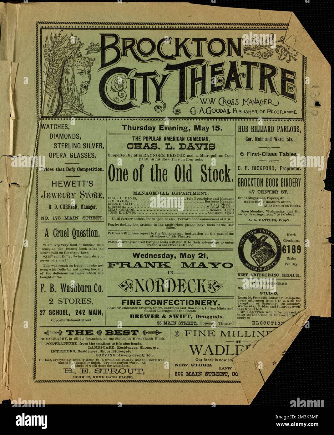 Un des vieux stock , Entertainment, Brockton public Library Archival Collection Banque D'Images