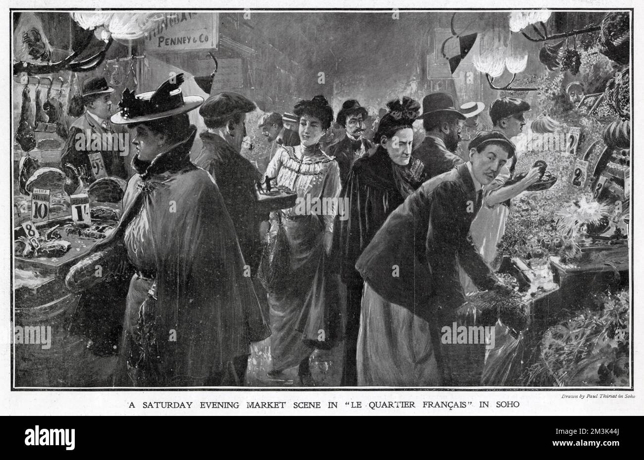 Marché du soir à Soho, Londres 1906 Banque D'Images
