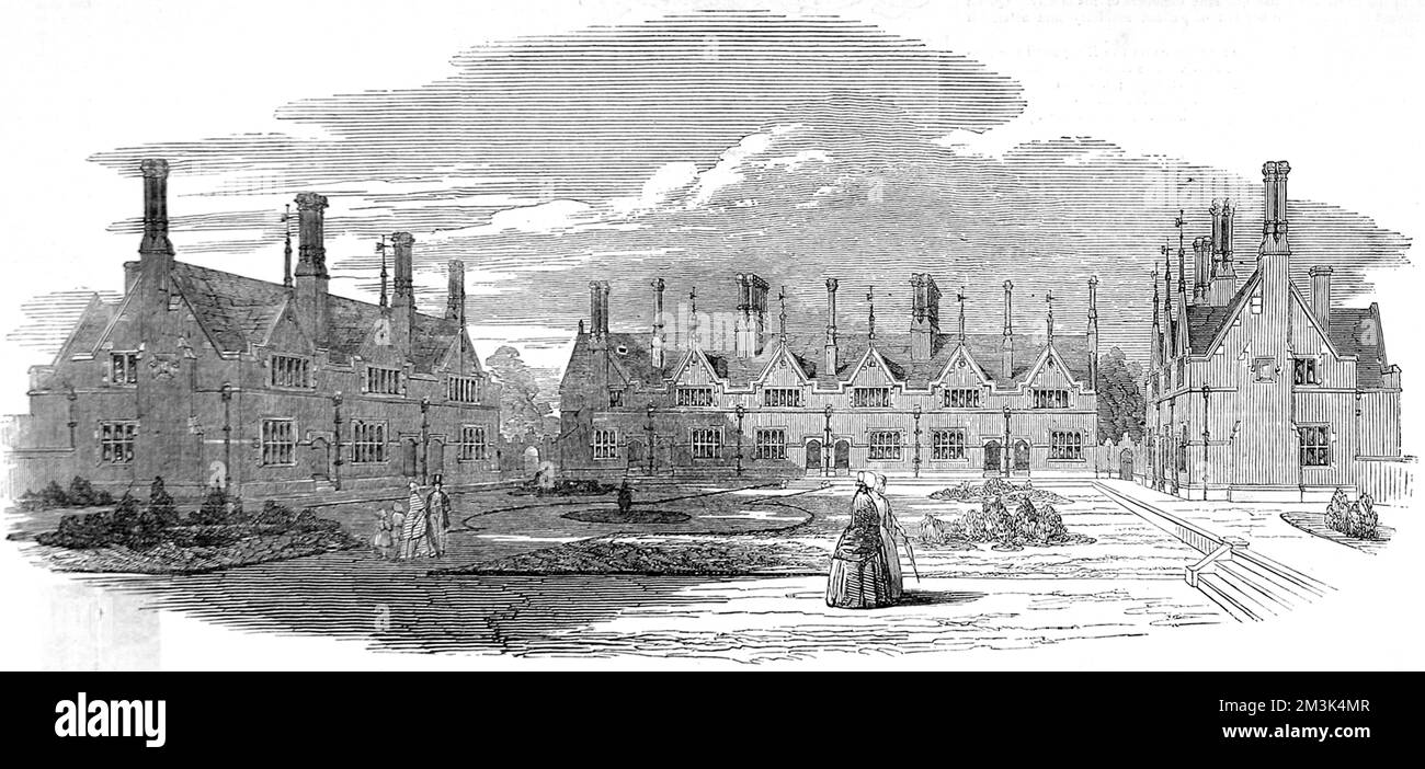 King William Naval Asylum, Londres 1849 Banque D'Images