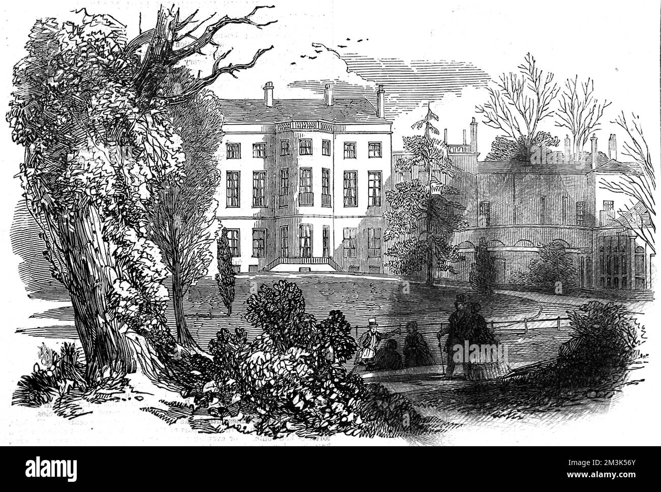 Extérieur de la villa à East Sheen, Londres. Date: 1848 Banque D'Images
