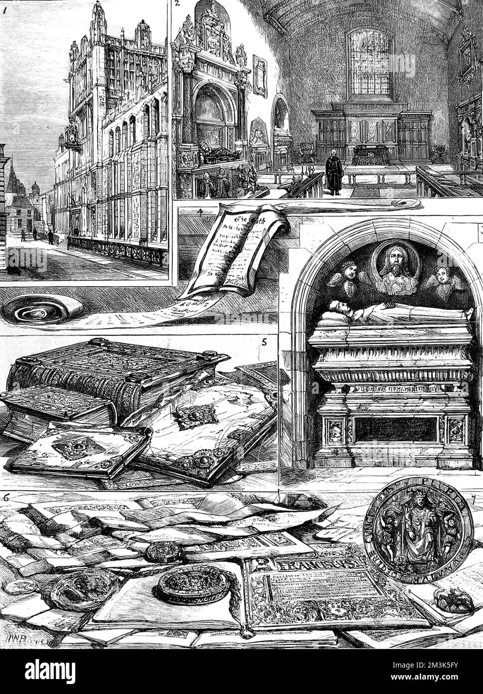 The Rolls' House and public Record Office, Londres, 1882. Banque D'Images