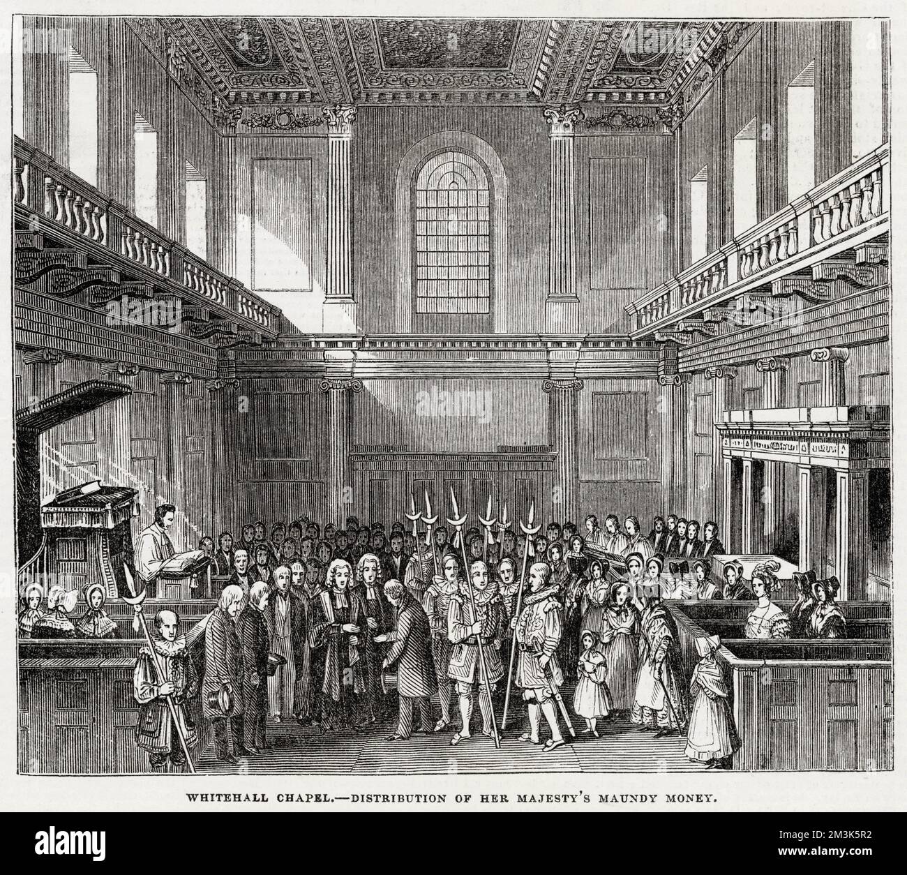 Maundy Thursday Service, Whitehall Chapel, Londres 1843 Banque D'Images