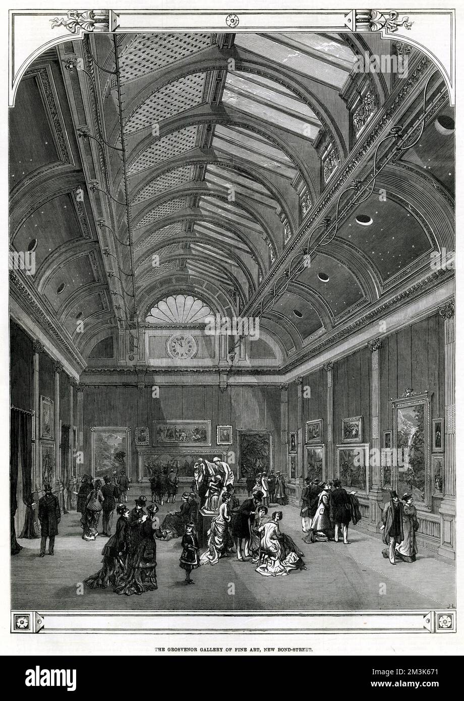 Intérieur de la Grosvenor Gallery of Fine Art à Bond Street, Londres, 1877. Date: 1877 Banque D'Images