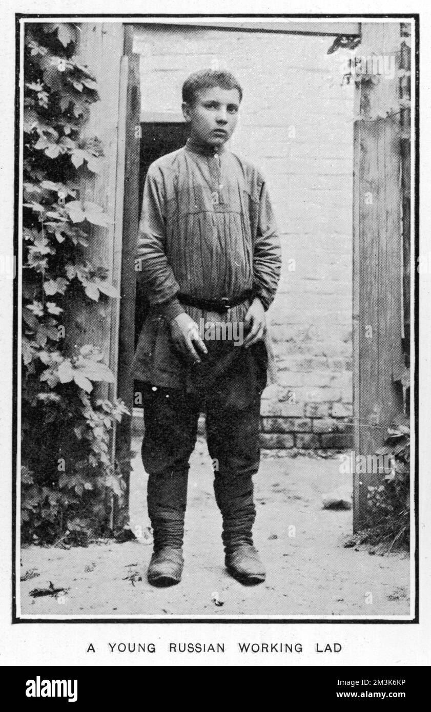 Un jeune ouvrier russe. Banque D'Images