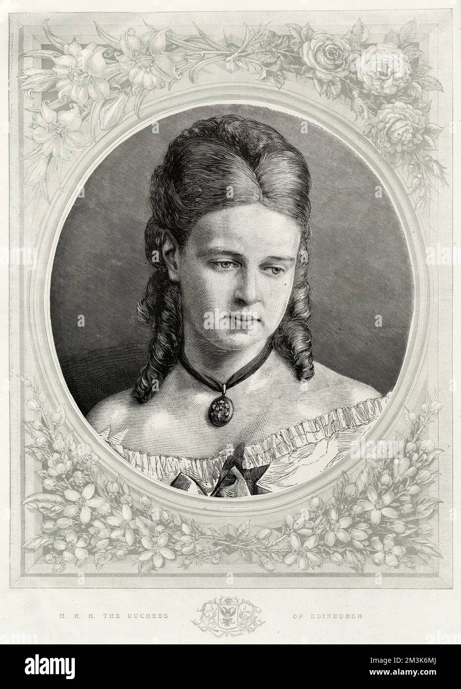 Grande duchesse Maria Alexandrovna de Russie (1853 - 1920), lors de son mariage avec le prince Alfred, duc d'Édimbourg en janvier 1874. La reine Victoria avait des réserves au sujet d'une Union avec la famille royale russe après la guerre de Crimée et n'a pas assisté au mariage au Palais d'hiver de St. Saint-Pétersbourg. Marie était la seule fille de Tsar Alexander II et un visiteur régulier à la maison de la princesse Alice à Darmstadt où elle a été présentée à Alfred. Venant de la famille royale russe impériale, habitué à un style de vie luxueux et à des expositions de richesse somptueuses, la Duchesse wa Banque D'Images