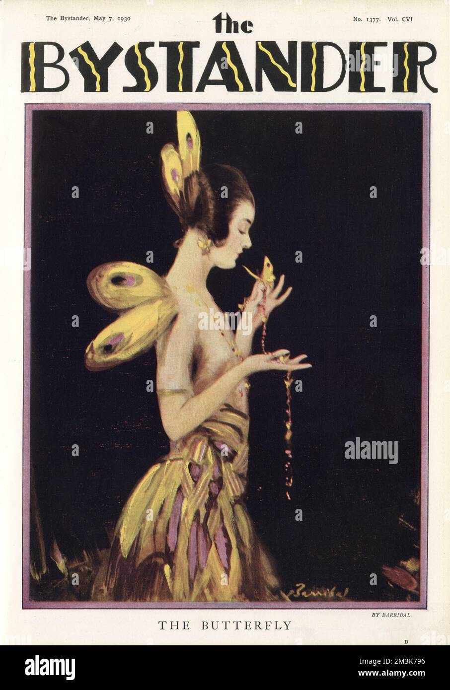 Le papillon par Barribal montrant une jeune femme dans un costume de papillon. Date: 1930 Banque D'Images