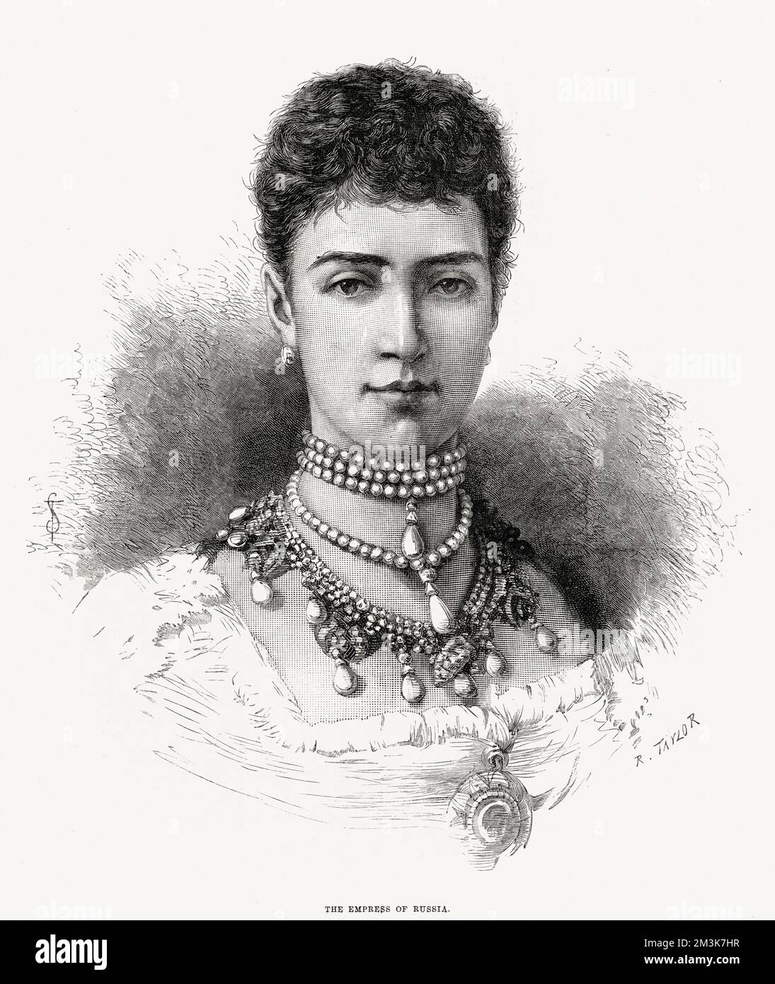 Tsaritsa Maria Feodorovna de Russie (1847 - 1928), épouse de Tsar Alexander III, mère de Tsar Nicholas II et sœur de la reine Alexandra de Grande-Bretagne. Banque D'Images