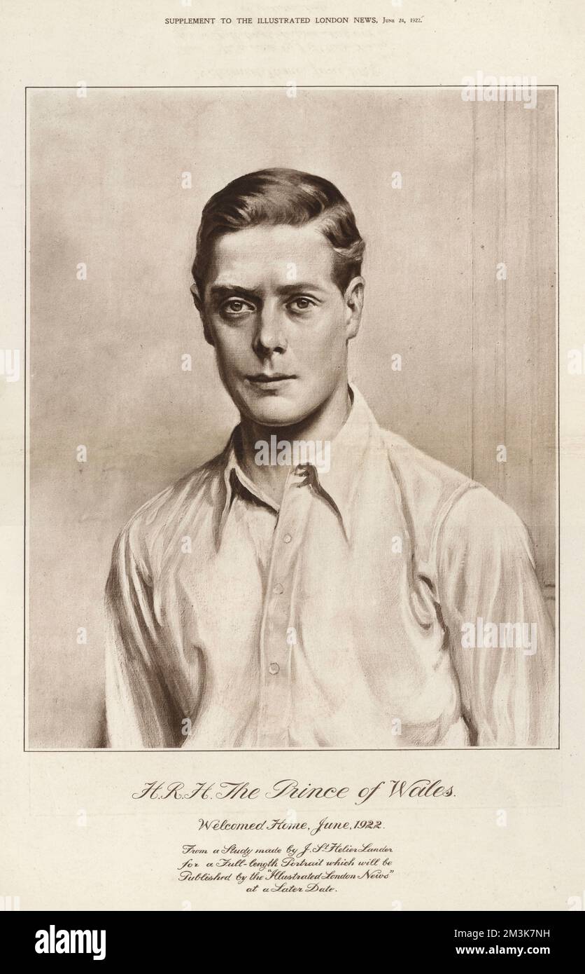 Edward, Prince de Galles d'après un croquis de John préparé Helier LAN Banque D'Images