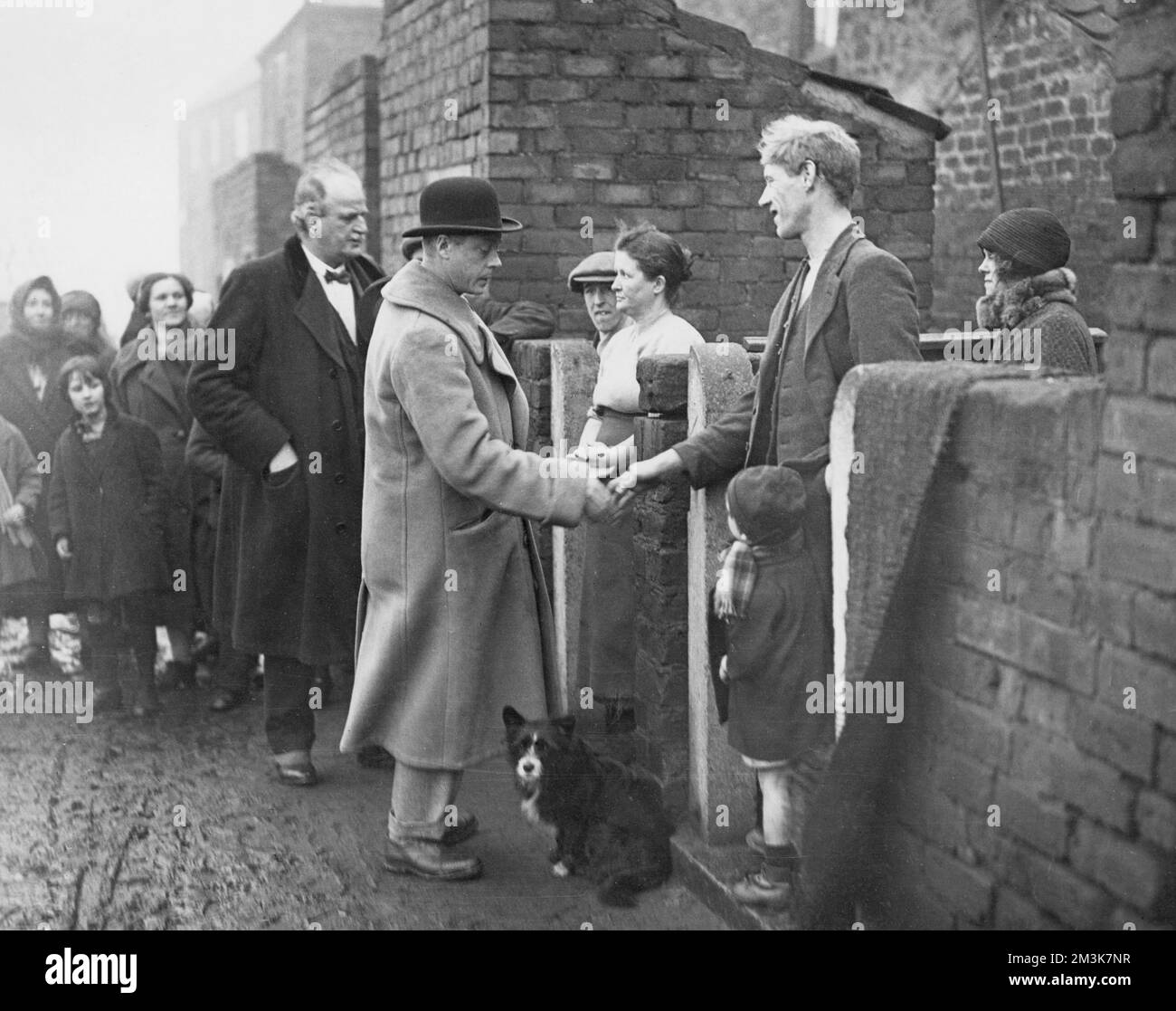 Prince de Galles rencontre les mineurs de charbon Banque D'Images