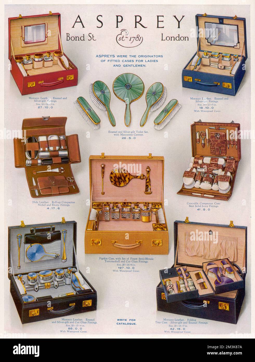 Publicité pour Asprey vanity cases 1930 Banque D'Images