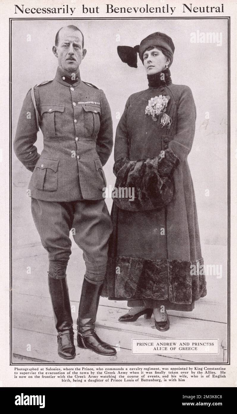 Le prince André de Grèce, avec sa femme, la princesse Alice, daug Banque D'Images