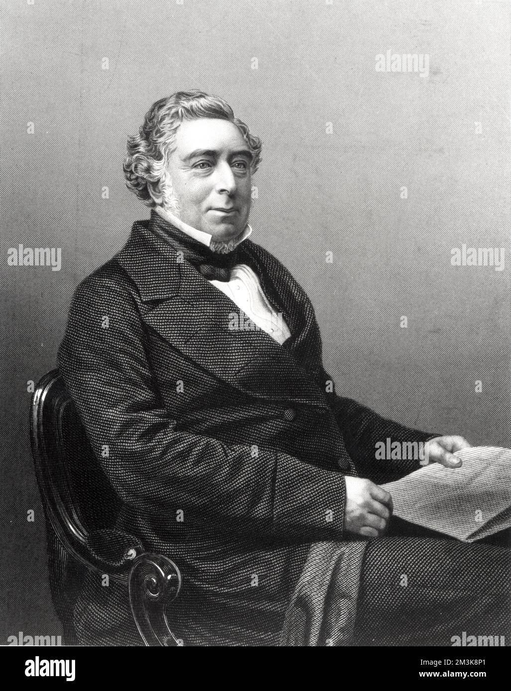 Portrait de Robert Stephenson (1803-1859) était un ingénieur civil anglais, fils de George Stephenson, qui a construit la locomotive pour la première fois. Robert a construit le pont Britannia sur le détroit de Menai. Banque D'Images