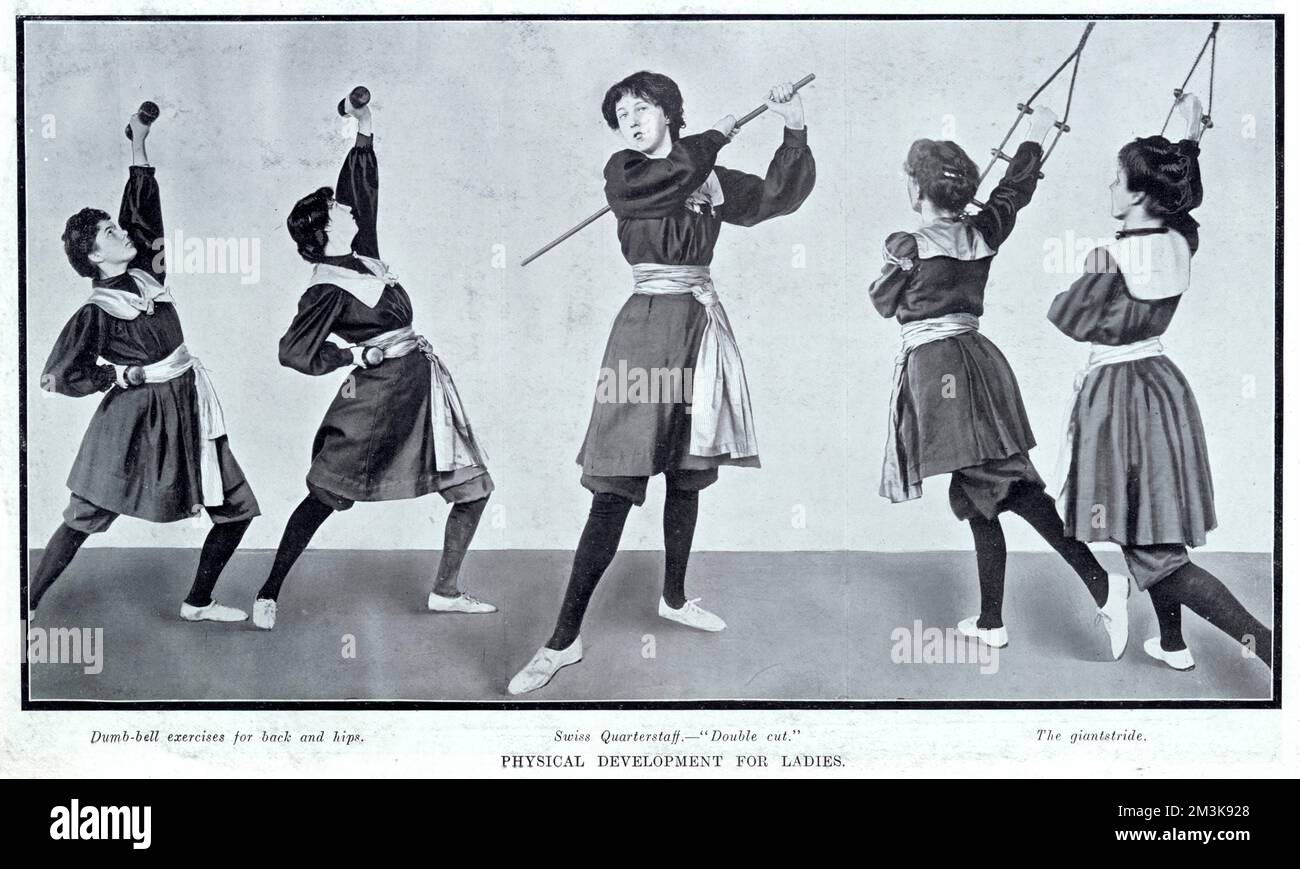 Exercice physique des femmes 1906 Banque D'Images