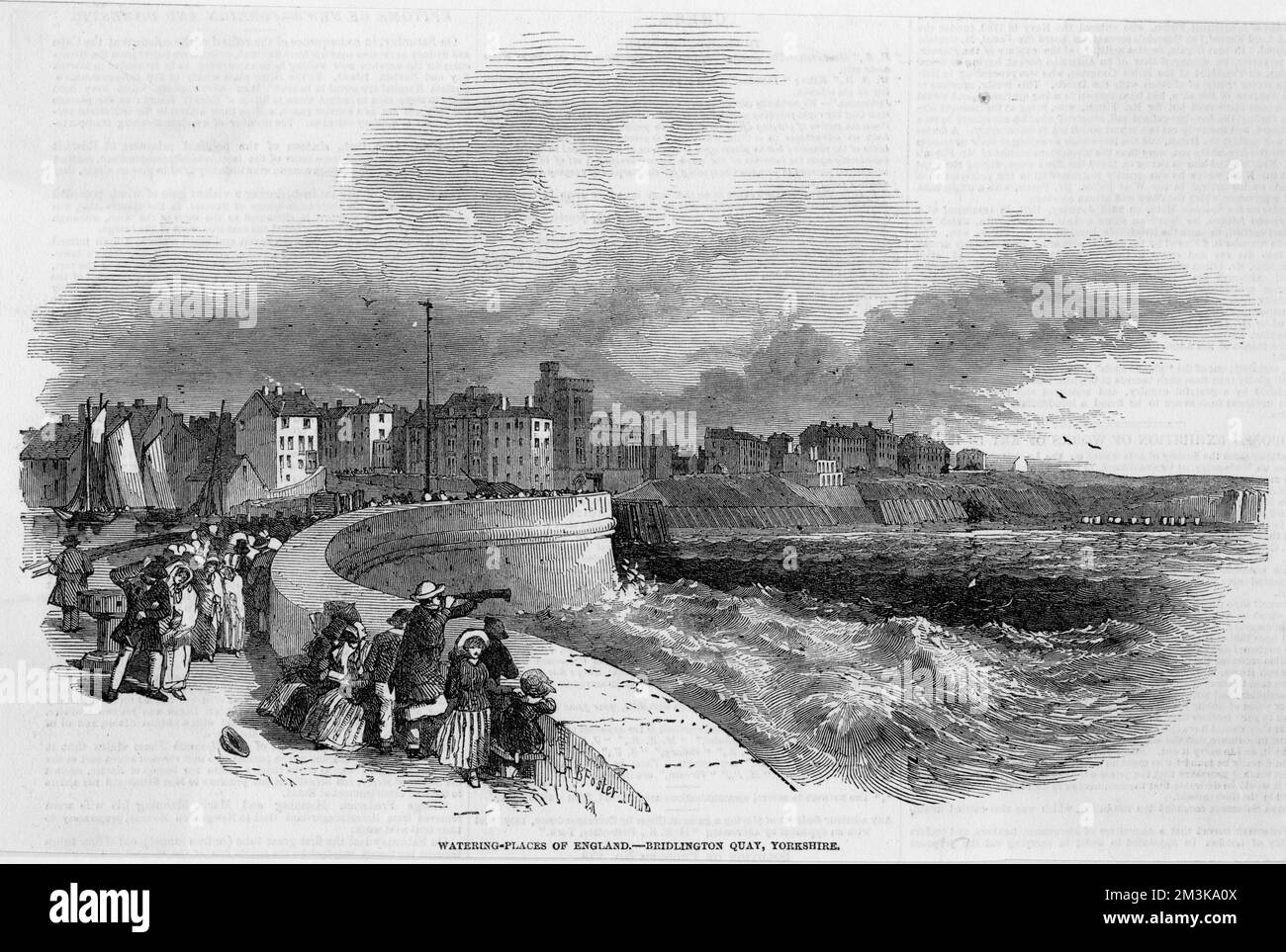 Le front de mer de Bridlington Quay, dans le Yorkshire, un lieu d'arrosage populaire. 1849 Banque D'Images