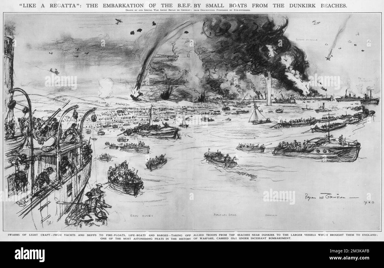 Évacuation de Dunkerque pendant la seconde Guerre mondiale Banque D'Images