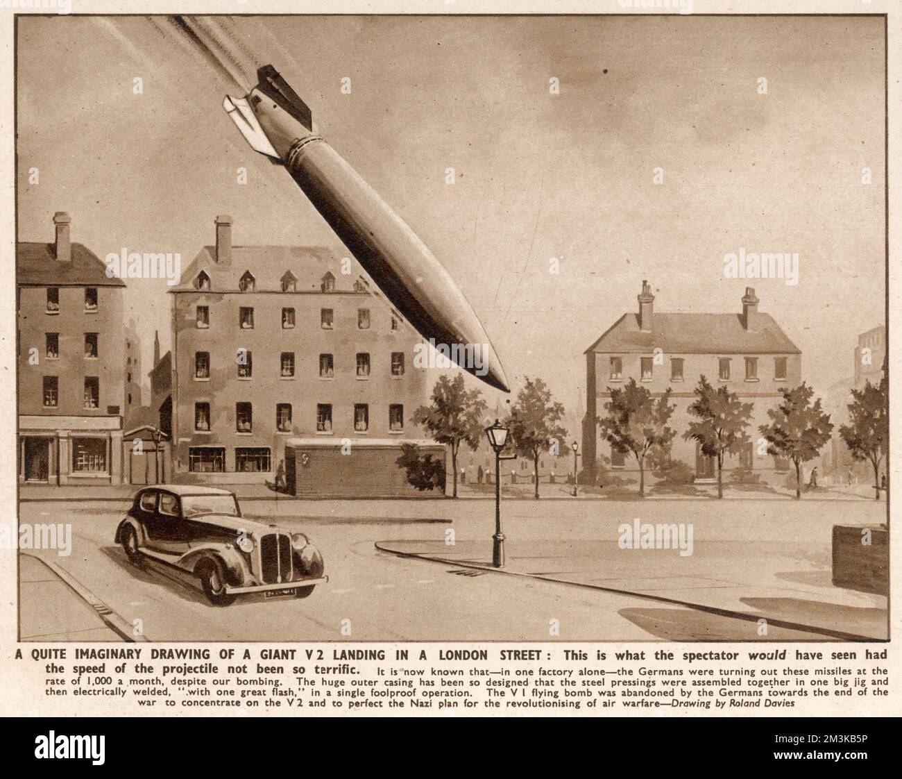 Le V-2 atterrit sur Londres Banque D'Images