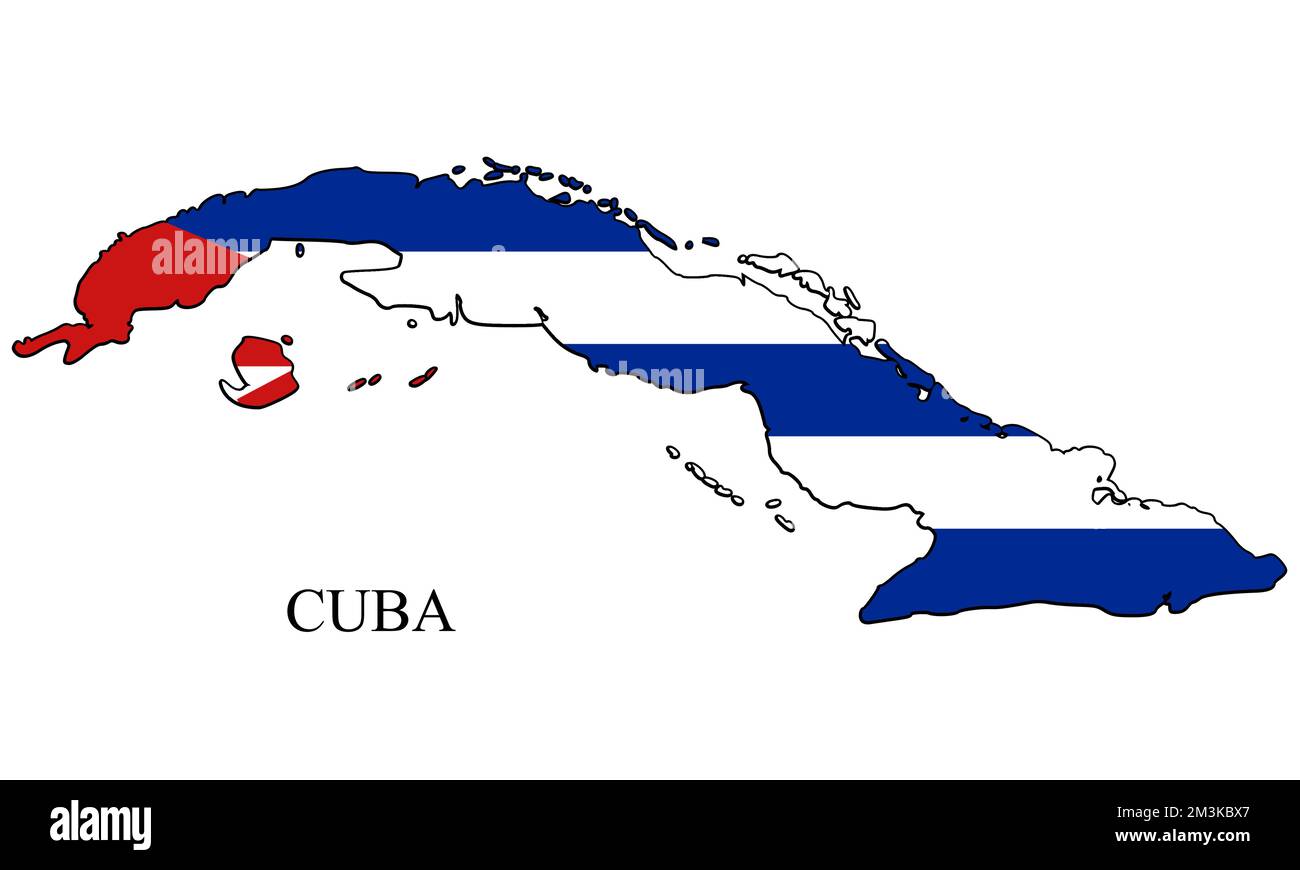 Illustration vectorielle de la carte Cuba. Économie mondiale. Pays célèbre. Caraïbes. Amérique latine. Amérique. Illustration de Vecteur